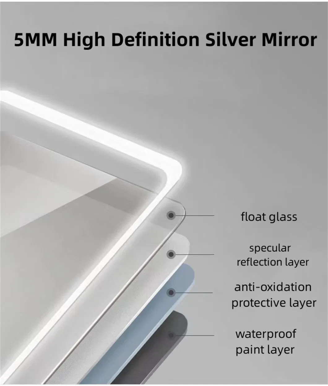 Bathroom Smart LED Lighted Design Cosmetic Wall Decorative Makeup Mirror