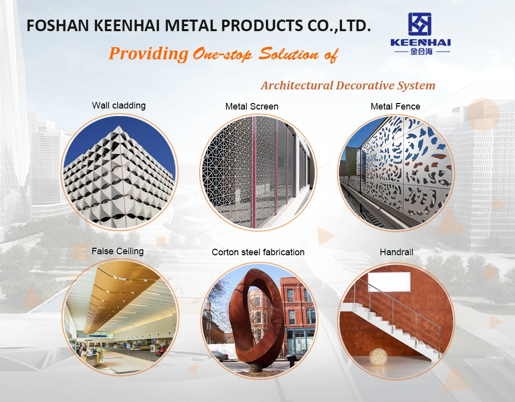 PVDF Coating Designed Perforated Pattern Aluminum Curtain Wall (KH-CW-60)