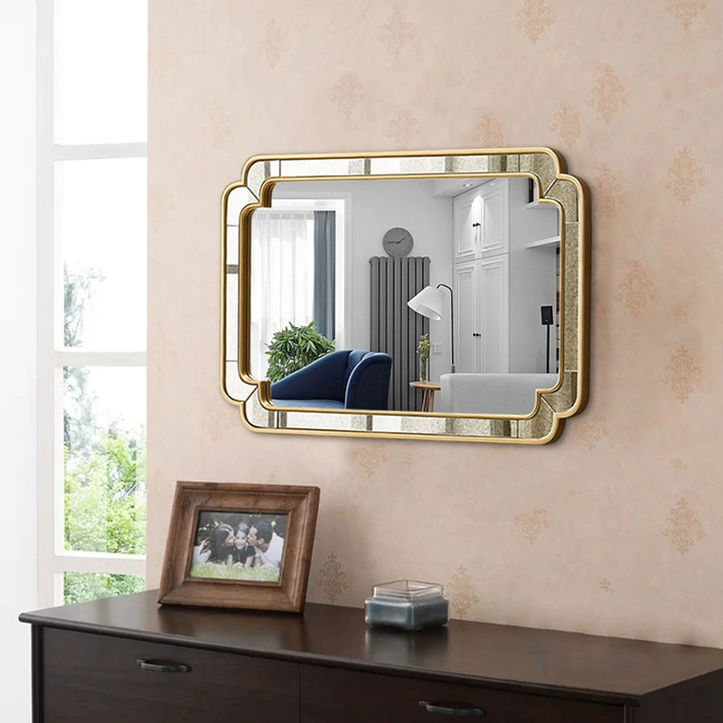 French Luxury Wall Hanging Retro Home Bathroom Makeup Mirror