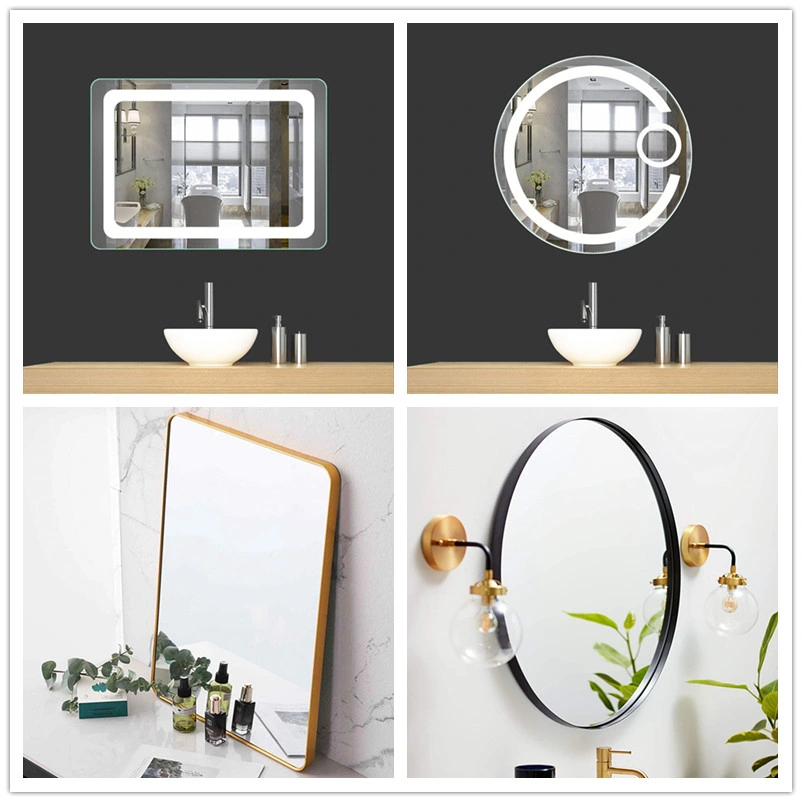 Factory Wholesale Hotel Room Home Decoration Mirror Furniture Cosmetic Dressing Salon Makeup Aluminum Metal Iron Frame Floor Washroom Framed Mirror