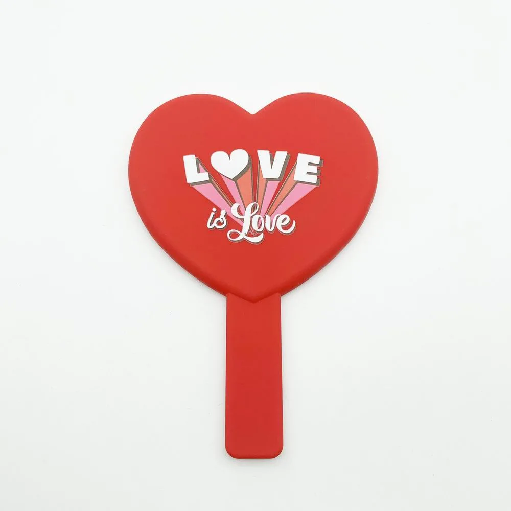 Hot Selling Heart Shape Cosmetic Mirror with Handle