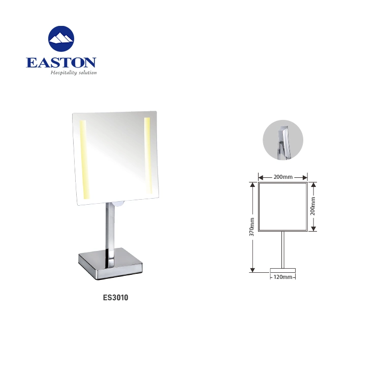 LED Desktop Cosmetic Clear Magnifying Mirror for Hotel Room