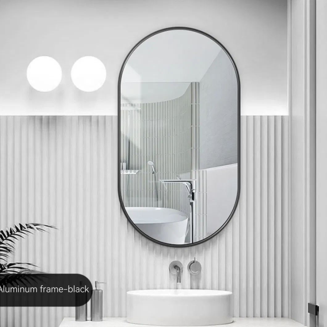 Factory Black Golden White Rimmed Wall Decorative Bathroom Glass Frame Mirror