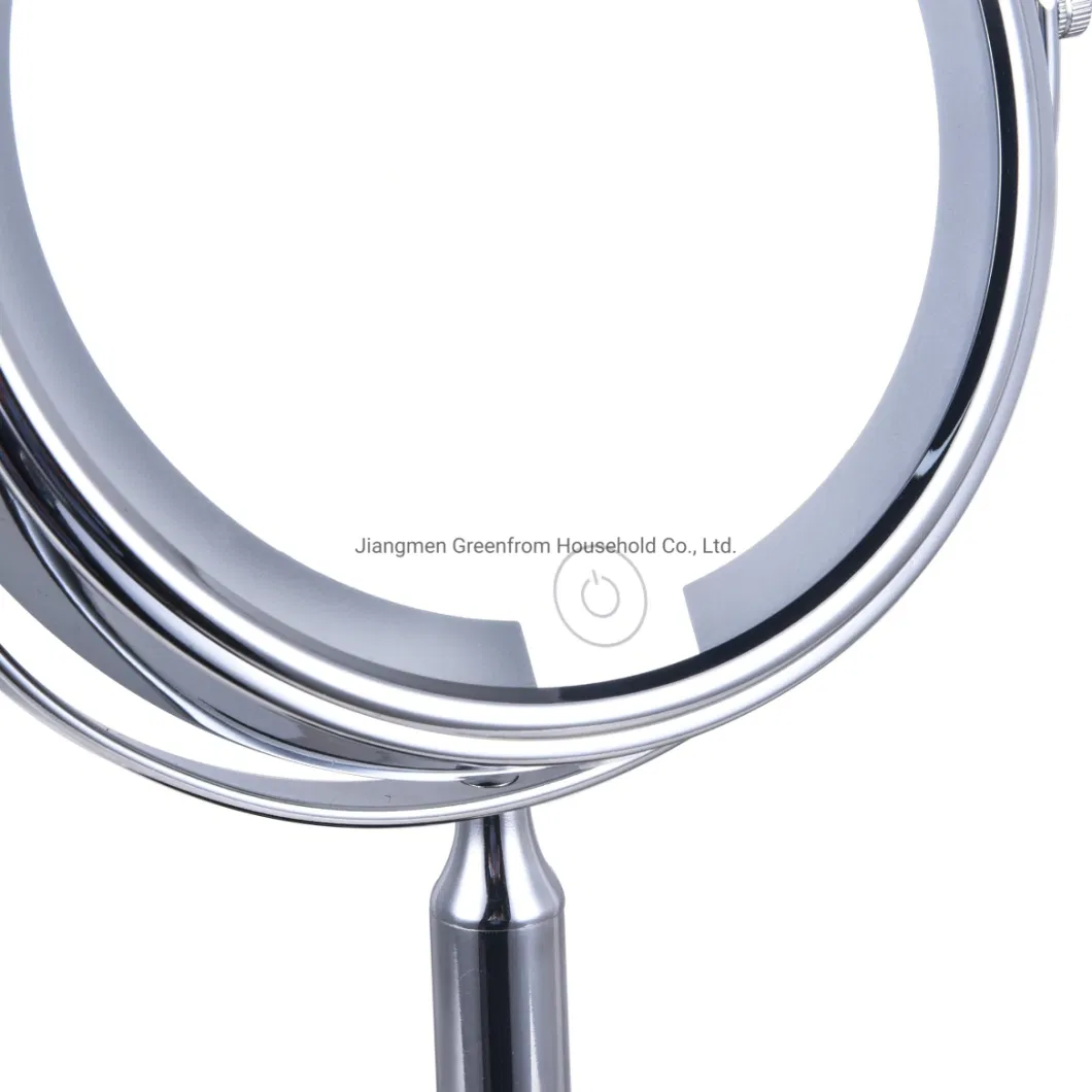 Large Frame Size Magnifying Metal LED Table Vanity Mirror