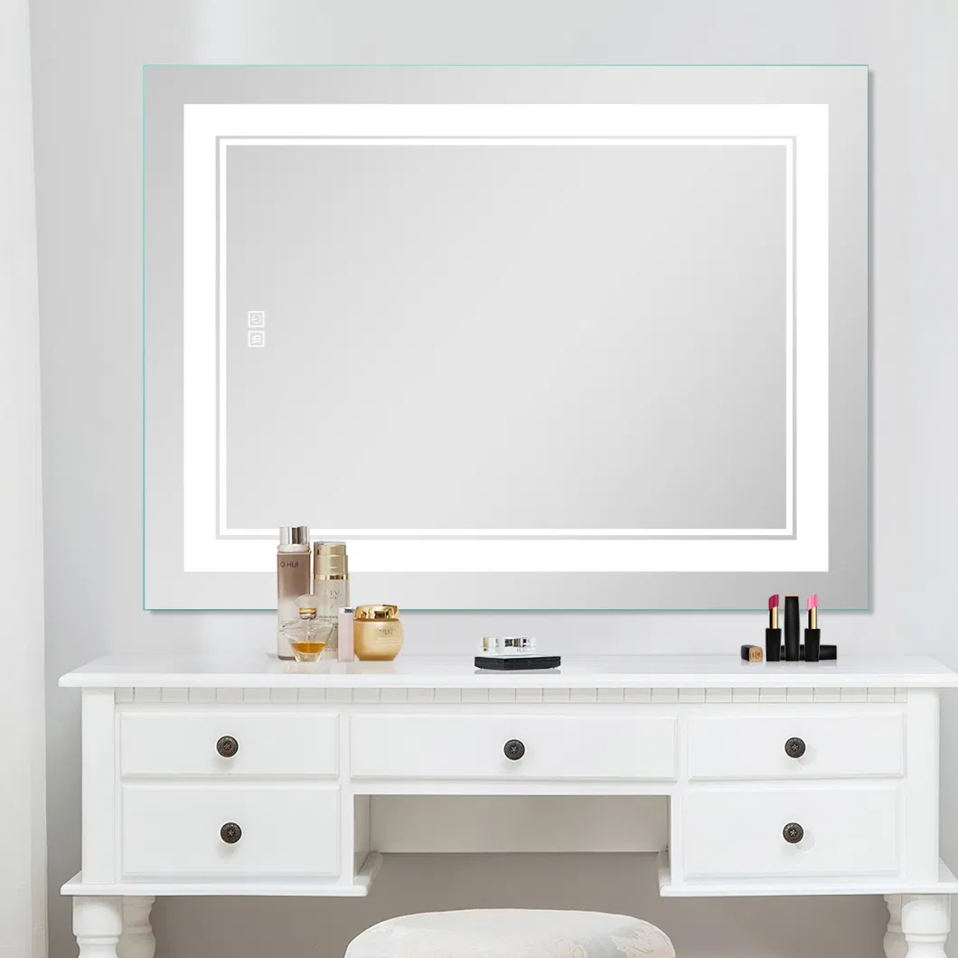 Wall Mounted Frameless Lighted Rectangular Round Bathroom LED Mirror Shower Mirror