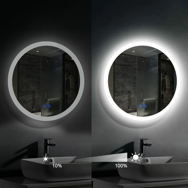 Wholesale Vanity Bathroom Round Illuminated Wall Mount Backlit LED Mirror Home Decor