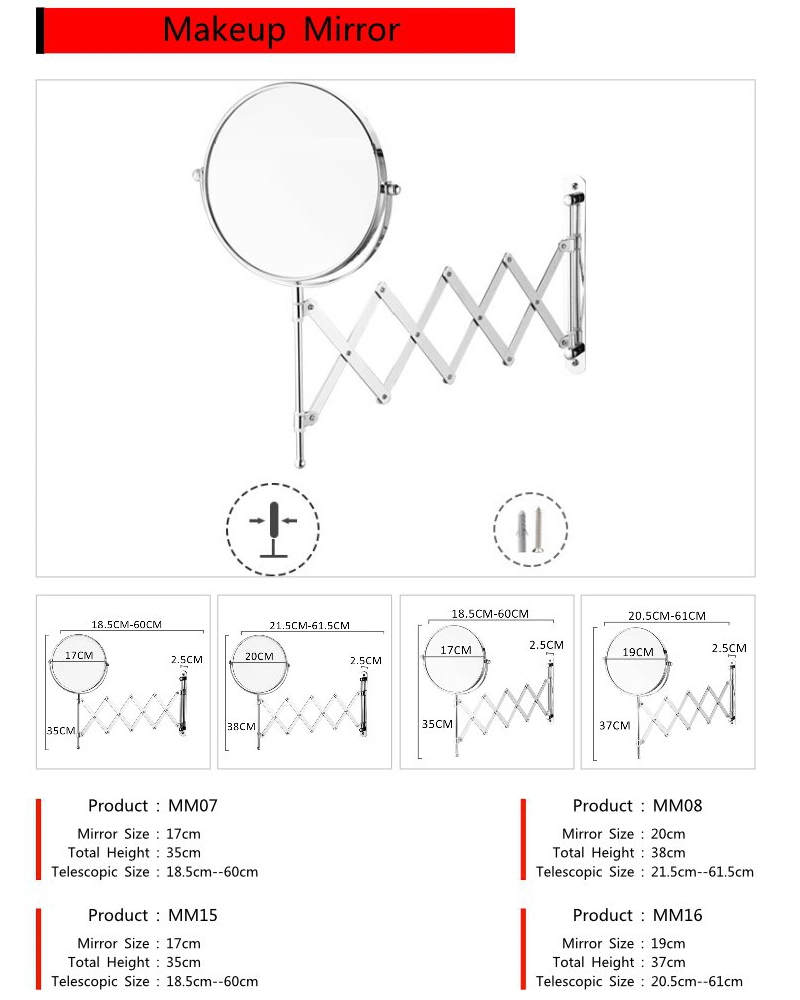 Customizable Diameter 80 Double Touch Screen/Light/Defogging/Time Temperature/Frameless Wall Mounted Bathroom Smart LED Mirror