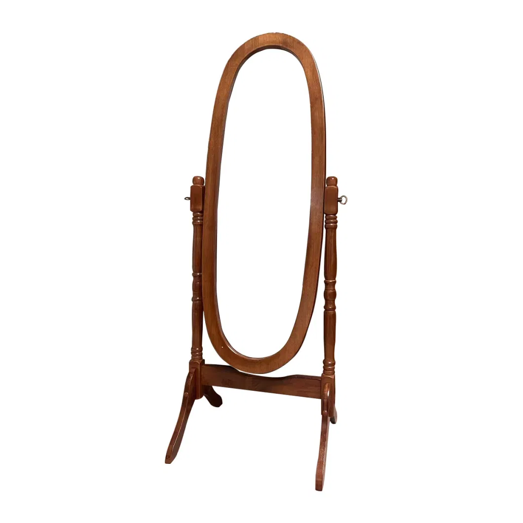 French Retro Solid Wood Mirror Home Floor-Standing Full-Length Mirror