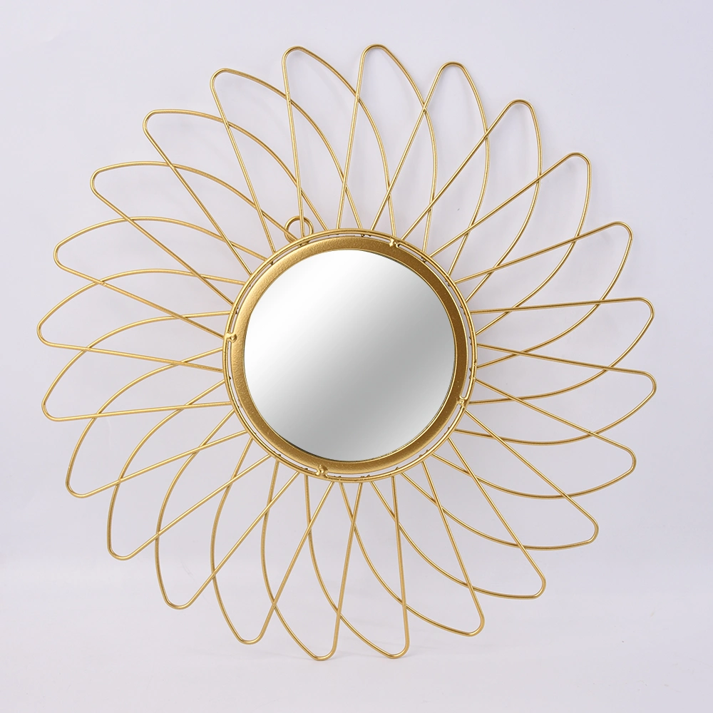 Home Bathroom Bedroom Living Room Wall Decor Mirror Design Decoration Gold Metal Bath Metal Frame Circle Mounted Wall Mirror