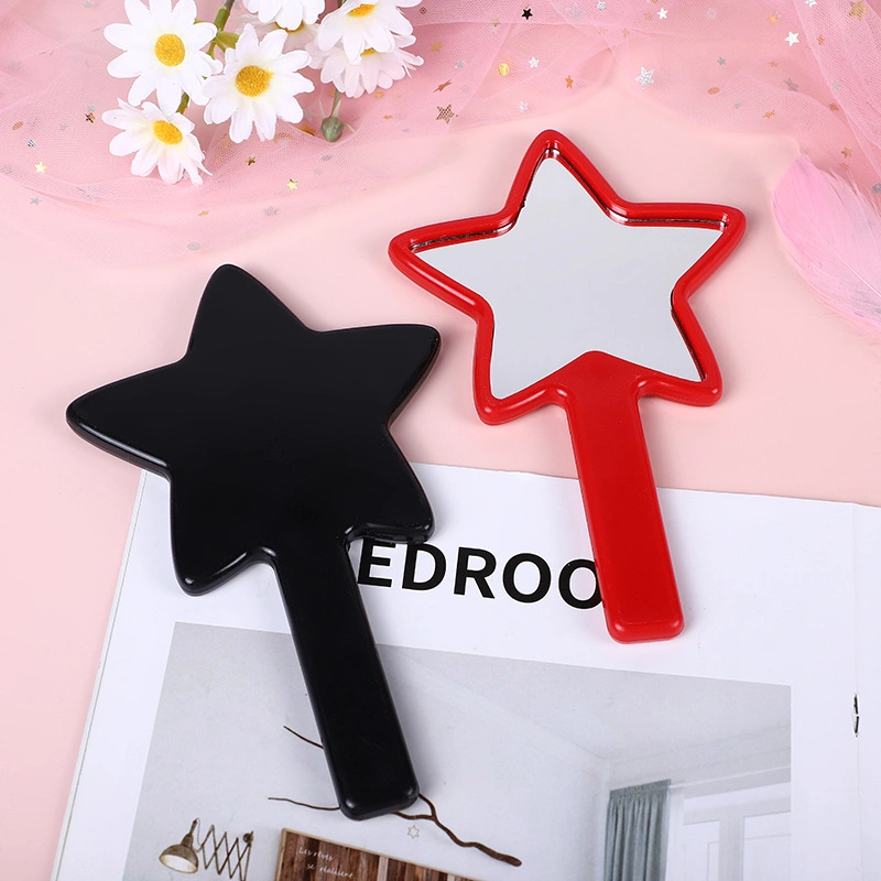 Promotional Star Plastic Square Hand Mirror Personalized Custom Logo UV Printing Cosmetic Makeup Mini Star Handheld Mirror