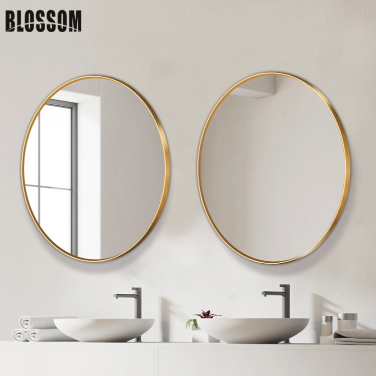 Custom Gold Metal Frame Circle Round Makeup Bathroom Vanity Mirror