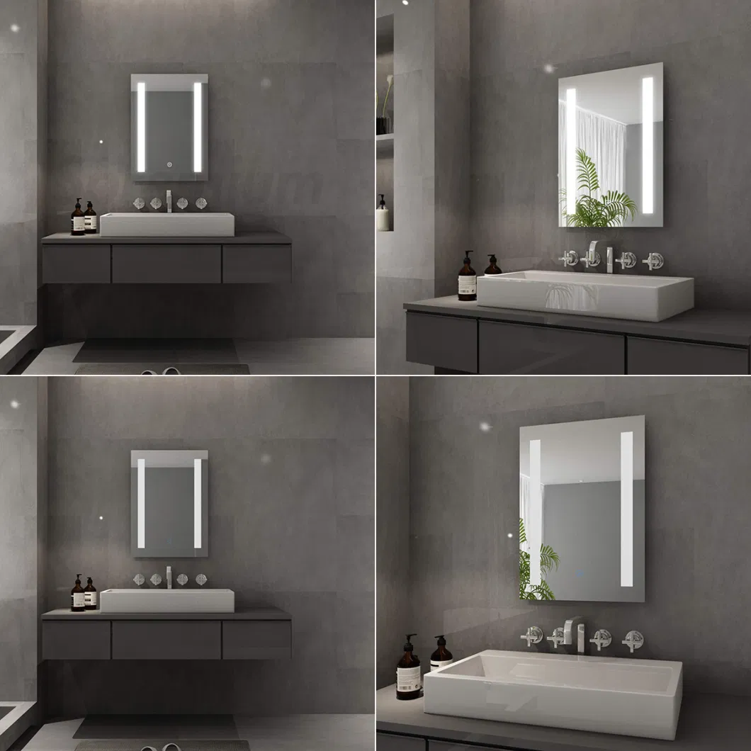 Wholesale Luxury Home Decorative Smart Mirror Wholesale LED Bathroom Backlit Wall Glass Vanity Mirror Solid Wood Bathroom Vanity