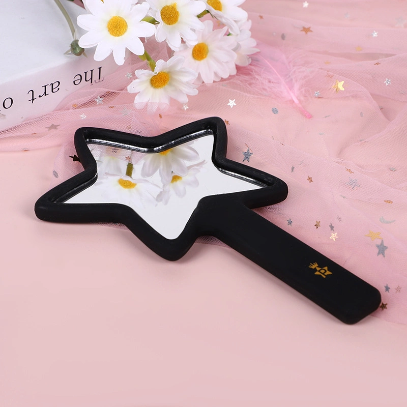 Promotional Star Plastic Square Hand Mirror Personalized Custom Logo UV Printing Cosmetic Makeup Mini Star Handheld Mirror