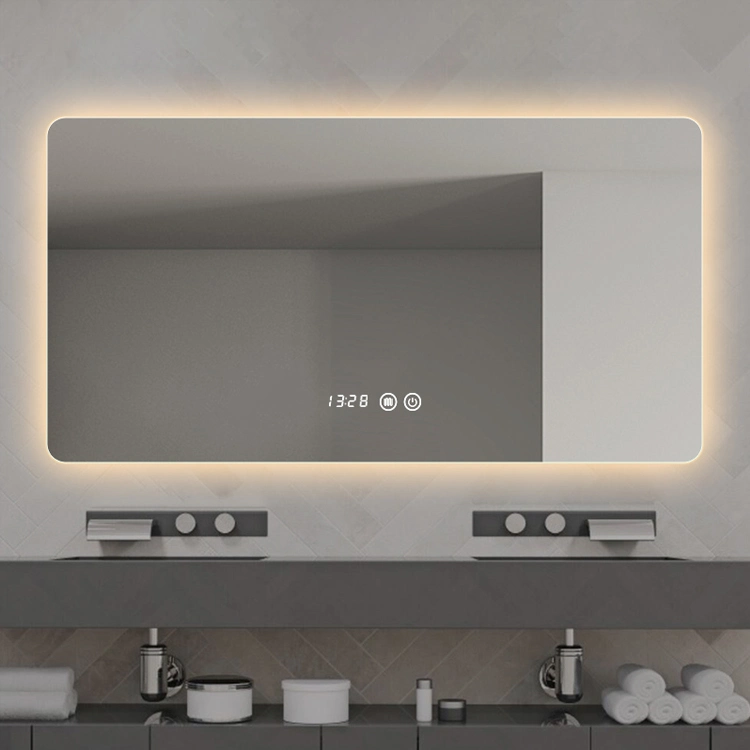 Smart LED Mirror Metal Frame Circle Mounted Bathroom Mirrors