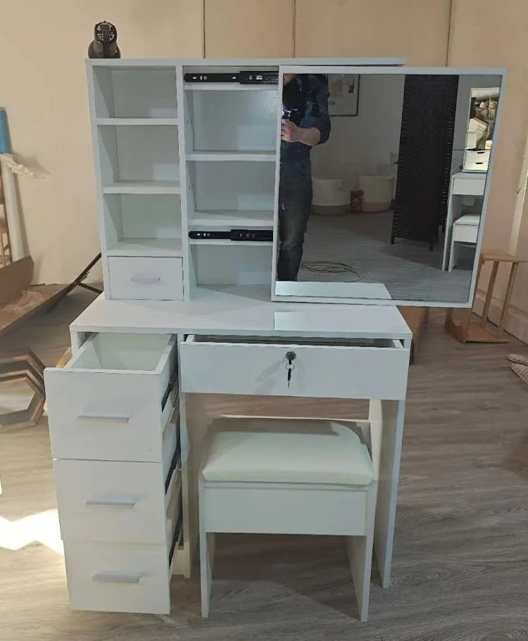 Vanity Table Makeup Dressing Desk with Sliding Mirror