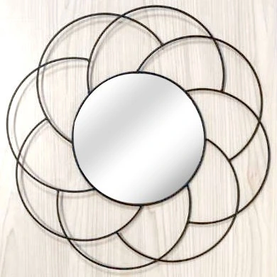 Black Round Wall Mirror for Entryways Decorative Mirror Home Decoration