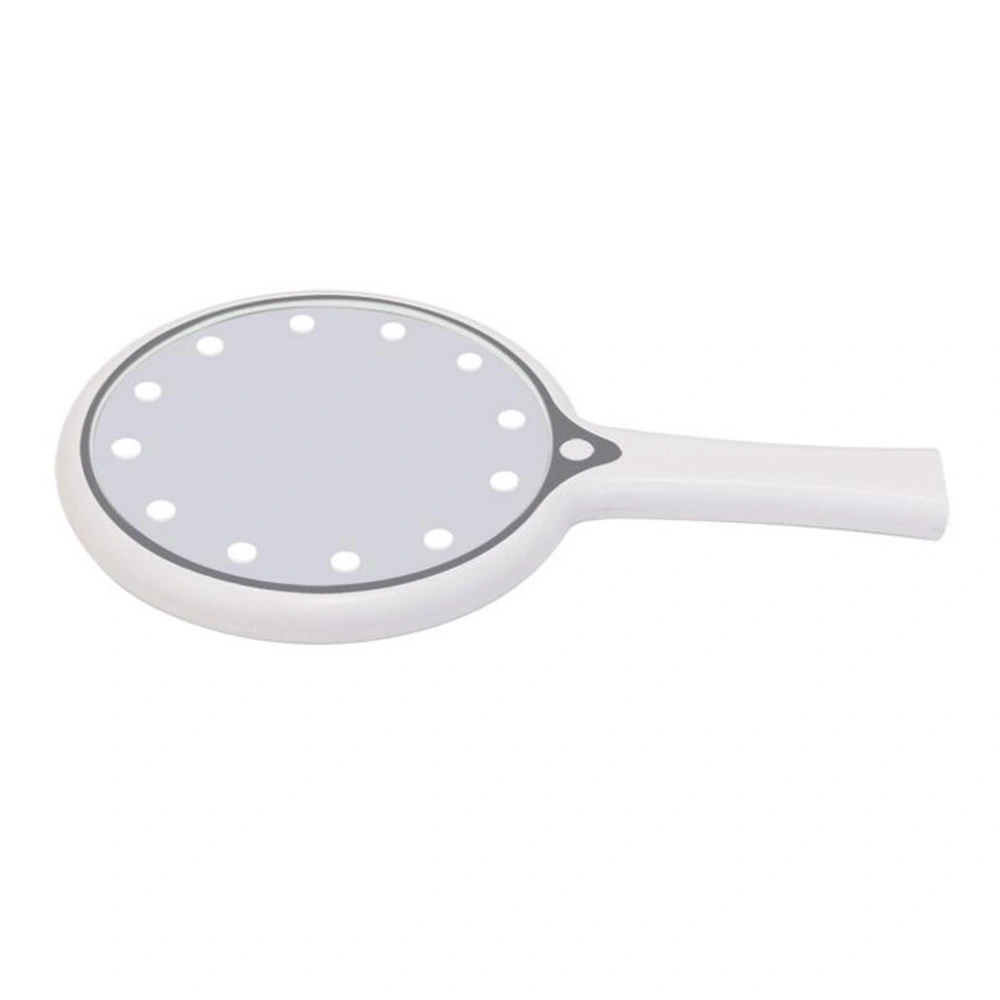 Adjustable LED Plastic Hand Handle Handheld Makeup Cosmetic Mirror