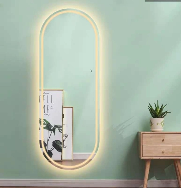 Floor Stand Full Length Small Clackroom LED Makeup Bathroom Smart Dressing Mirror