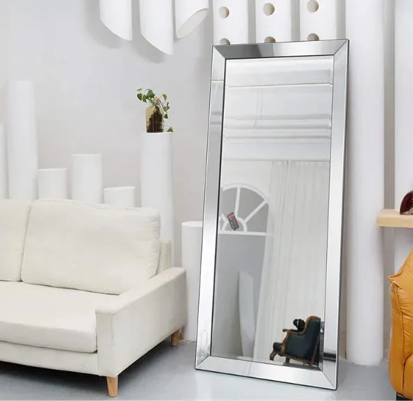 Full Length Standing Hanging Rectangle Bedroom Floor Wall-Mounted Stainless Steel Frame Dressing Mirror