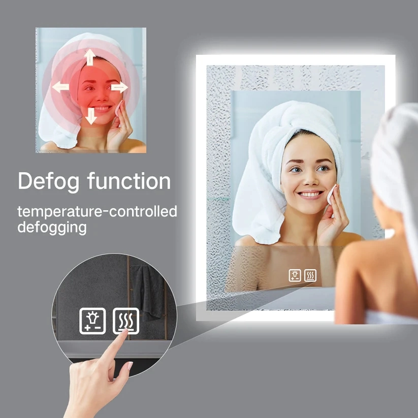 Luxury Intelligent Design LED Light Bluetooth Antifogging Bathroom Mirror