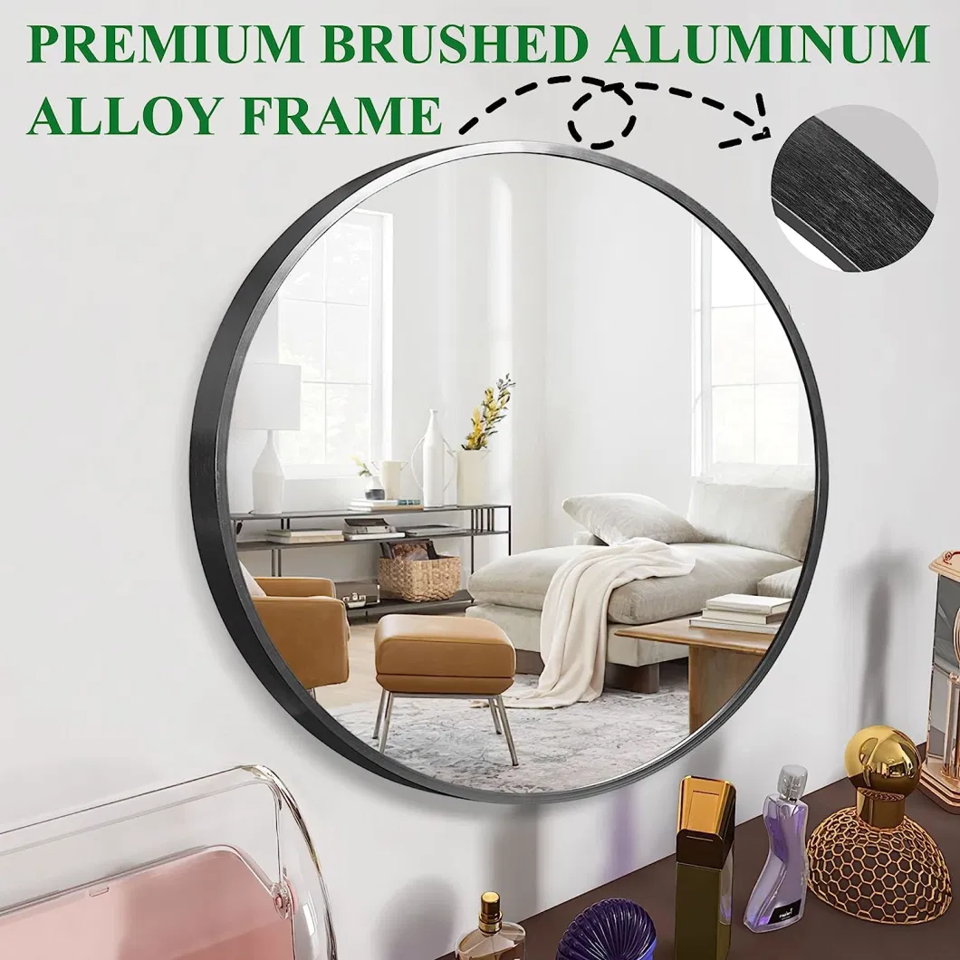 Square Round Rectangular Shape Floor Standing Full Length Metal Bathroom Framed Wall Mirror