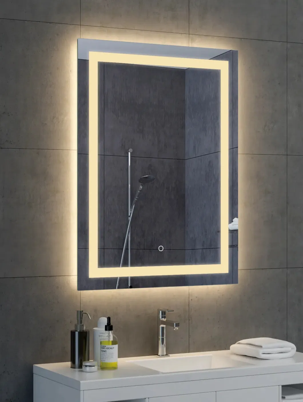 China Hangzhou Factory Manufacturer Custom Wholesale LED Mirror Bathroom Wall Round Rectangular Mirror for Sale