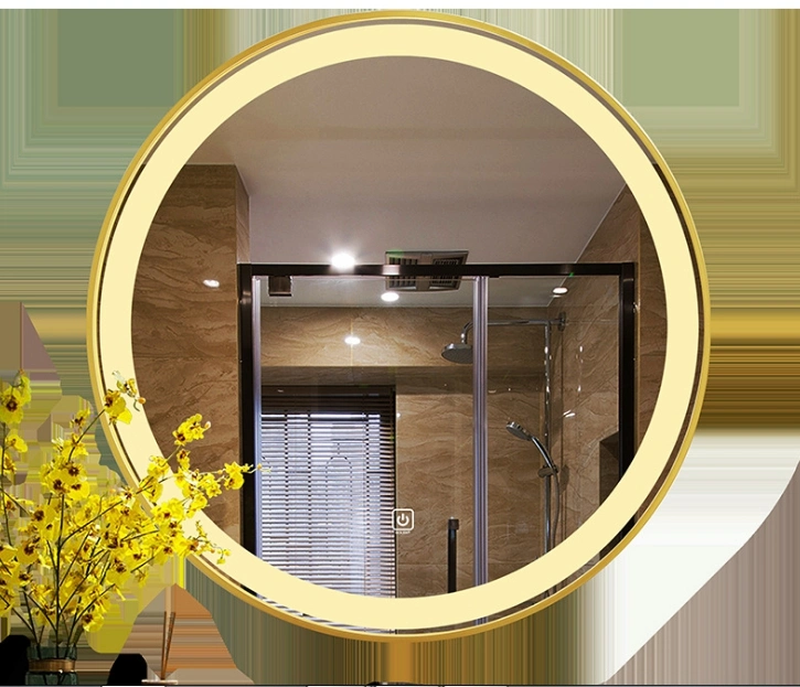 Round Metal Frame Touch Rustproof LED Wall Smart Bathroom Mirror