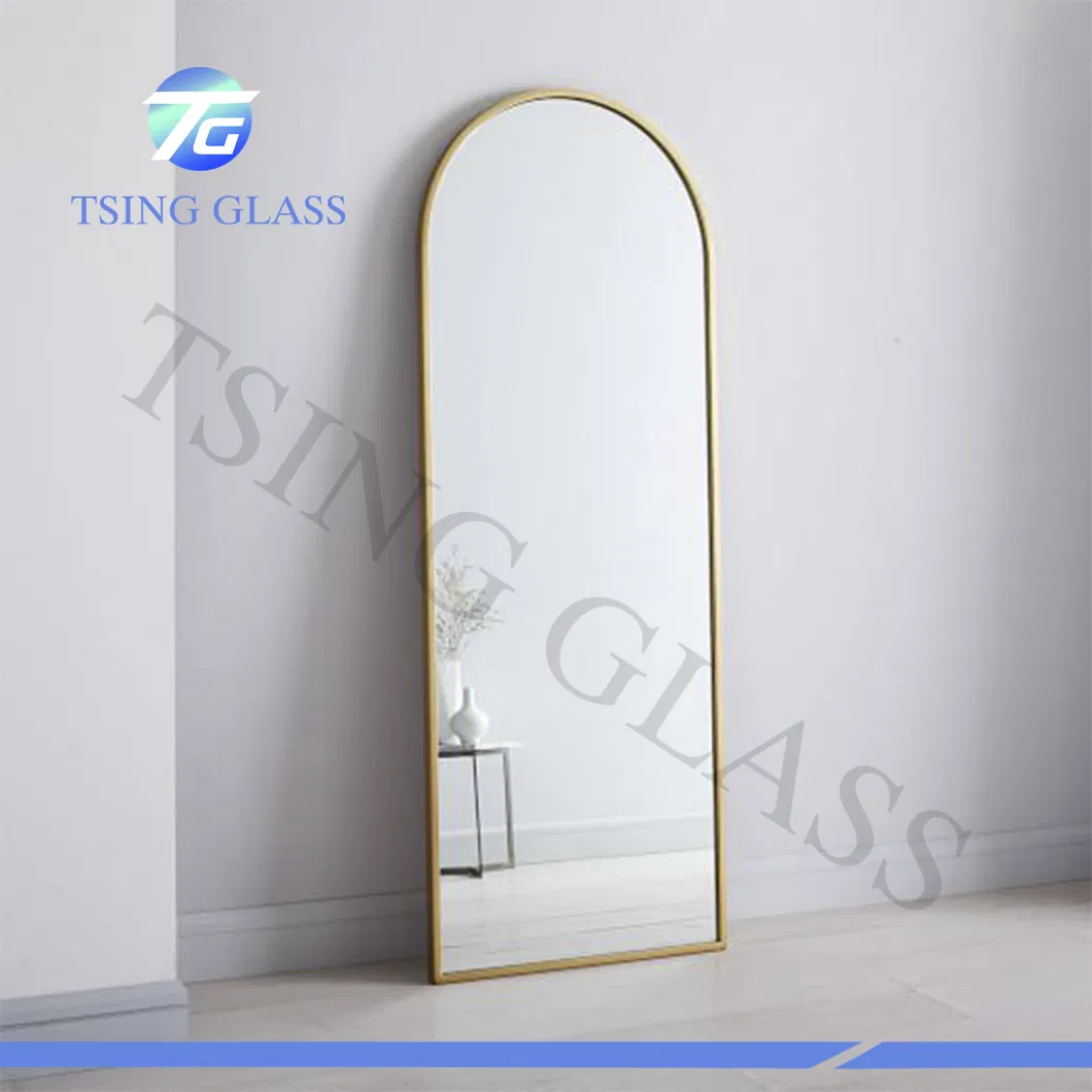 Home Decor Gold Black Rectangle Round Shape Aluminum Alloy Metal Frame Bathroom Wall Framed Mirror