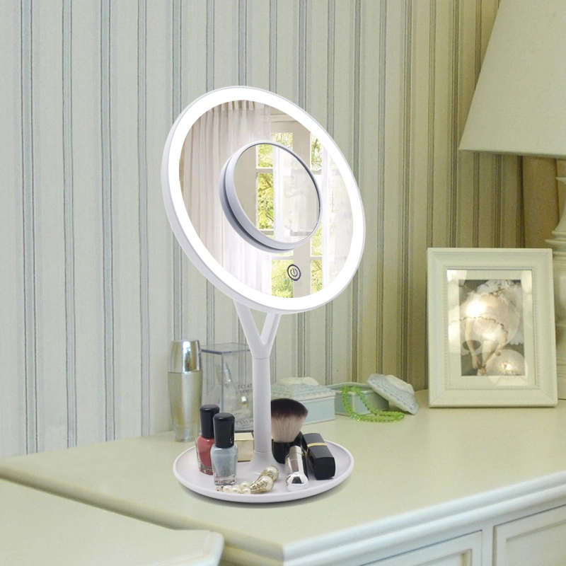 USB Charging Smart Desktop LED 5X Magnification Makeup Mirror