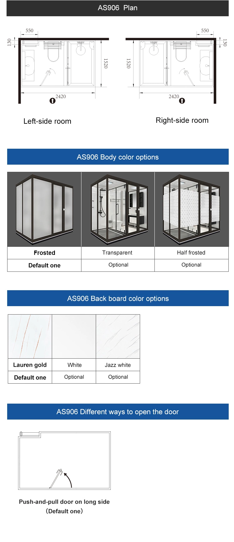 China Price Modular Portable Complete Prefabricated Suite Shower RV Unit Hotel Design Glass Prefab Bathroom Pod for Sale