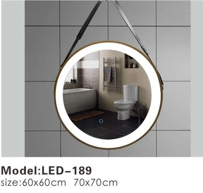 Black Metal Frame Decorative LED Wall Round Bathroom Smart Mirror