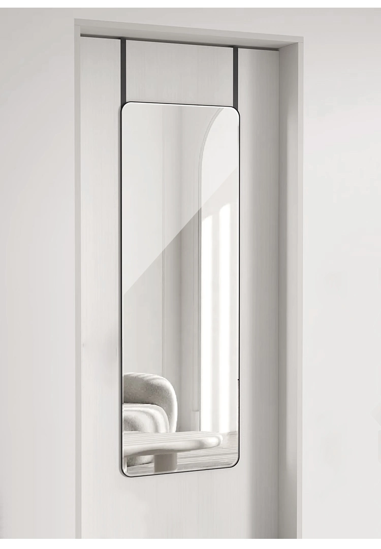 Door Over Hanging Mirror Glass Sheet Modern Shaped Metal Framed Full Length Body Shower Bathroom Wall Mirror