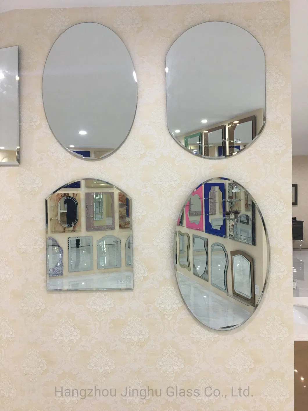 4mm 5mm 6mm Wall Mounted Home Decor Furniture Mirror Decorative Beveled Bath Mirror Round Rectangle Makeup Mirror