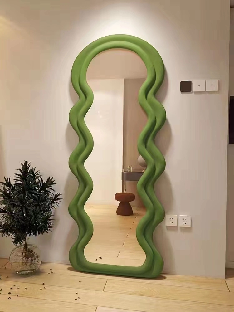 Soft Framed Floor Standing Wave Mirror Customized Mirror for Home Use