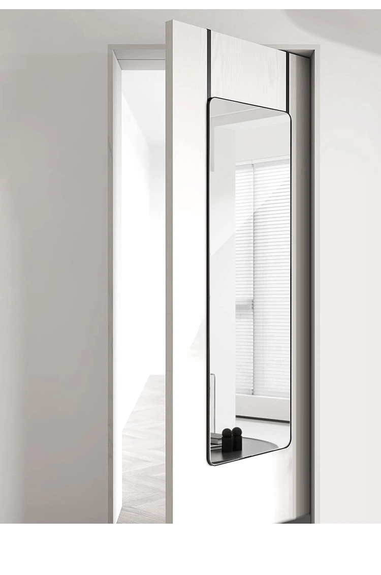 Door Over Hanging Mirror Glass Sheet Modern Shaped Metal Framed Full Length Body Shower Bathroom Wall Mirror