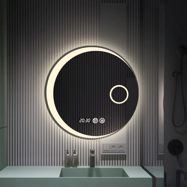 Waterproof Round Shape Frameless Wall Mounted Illuminated Dimming LED Bathroom Vanity Mirrors