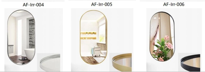 Decorative Aluminum Alloy Framed Rectangle Arched Floor Mirror