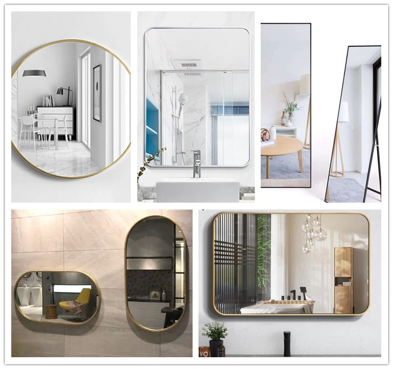 Wholesale Metal Aluminium Wall Mounted Glass Mirror Makeup Round Decorative Bathroom Mirror