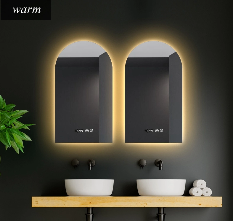 Door Shape Metal Aluminum Frame Wall Decorative LED Smart Mirror