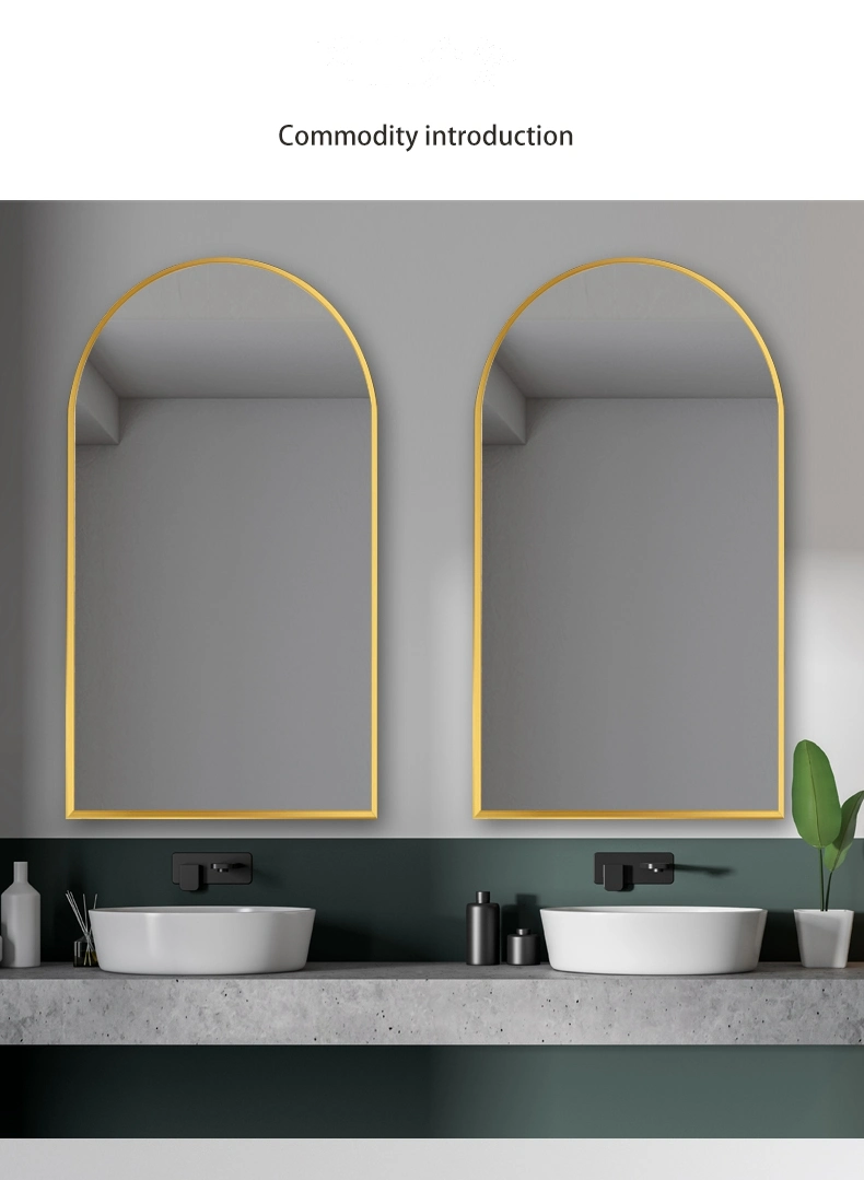 Door Shape Metal Aluminum Frame Wall Decorative LED Smart Mirror