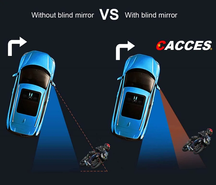 Car Side Convex Anti-Glare Blue Mirror 360 Rotate Car Blind Spot Mirror Round Glass Frameless Wide Angle Rearview Mirror Sway Adjustable Car Accessories Supply