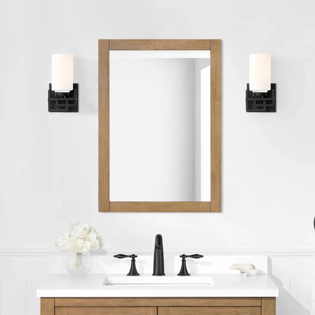 ORTONBATH Wood Frame North America Wall Hung Home Smart Wall Mounted Nonled Mirror Bathroom Designer Art Bath Mirror