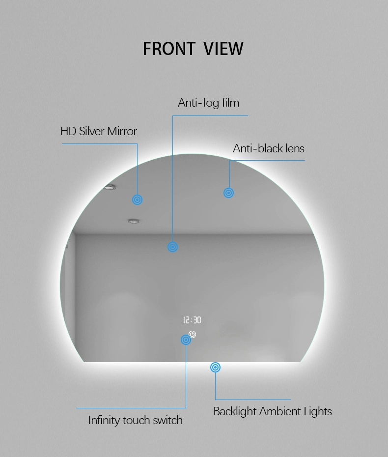 Factory Home Decor LED Bathroom Mirror with Shelves Backlit Magnifier Defogger Bluetooth