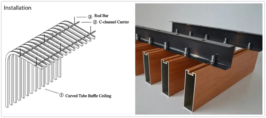 Aluminum Profile Facade Decorative Roof Metal Design Easy to Installation Acoustic Perforated Ceiling Panel