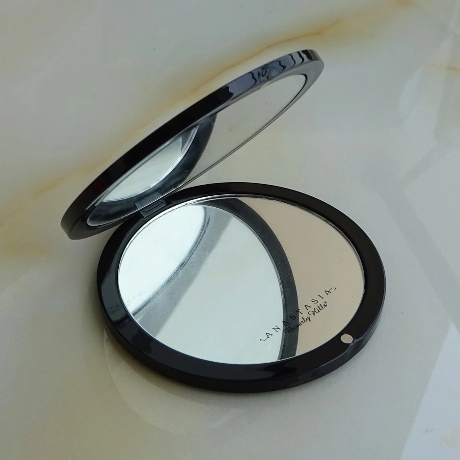 Plastic Portable Double-Sided Mirror Travel Pocket Mini Small Compact Cosmetics Tools Folding Round Shiny Black Makeup Mirror