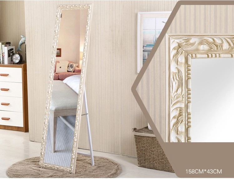 Nordic Style Foldable Bracket Furniture Hotel Wood Full-Length Floor Mirror