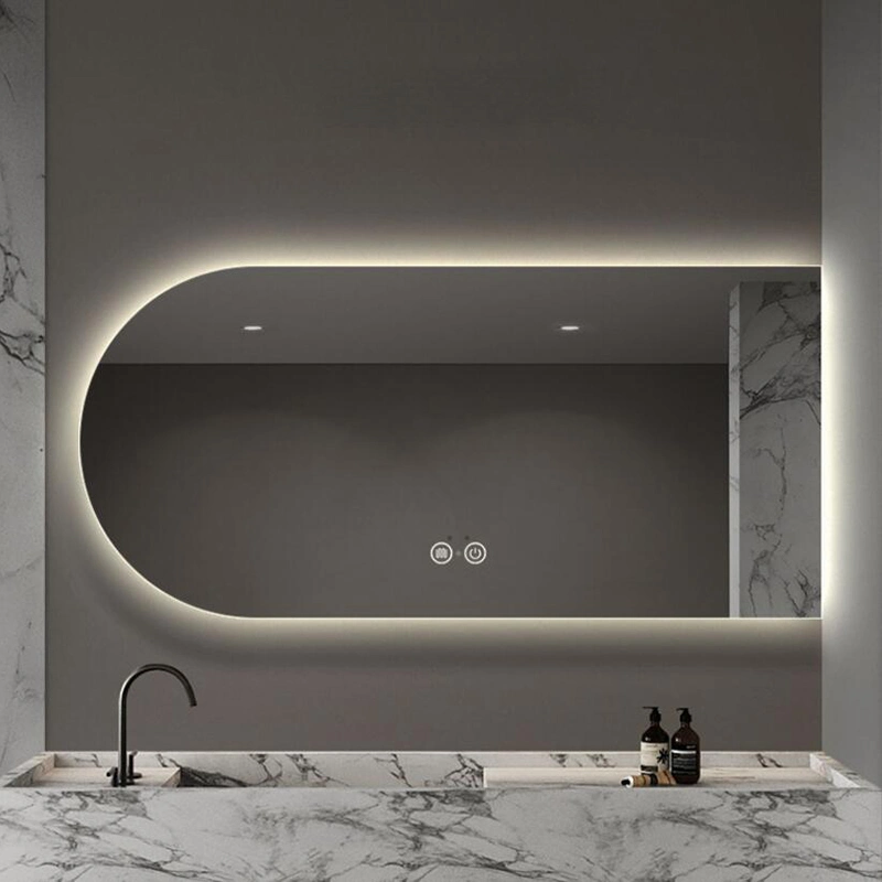 Irregular Hotel Washbasin Wall Luminous Bathroom Mirror Toilet Washstand Smart Bathroom Makeup Mirror