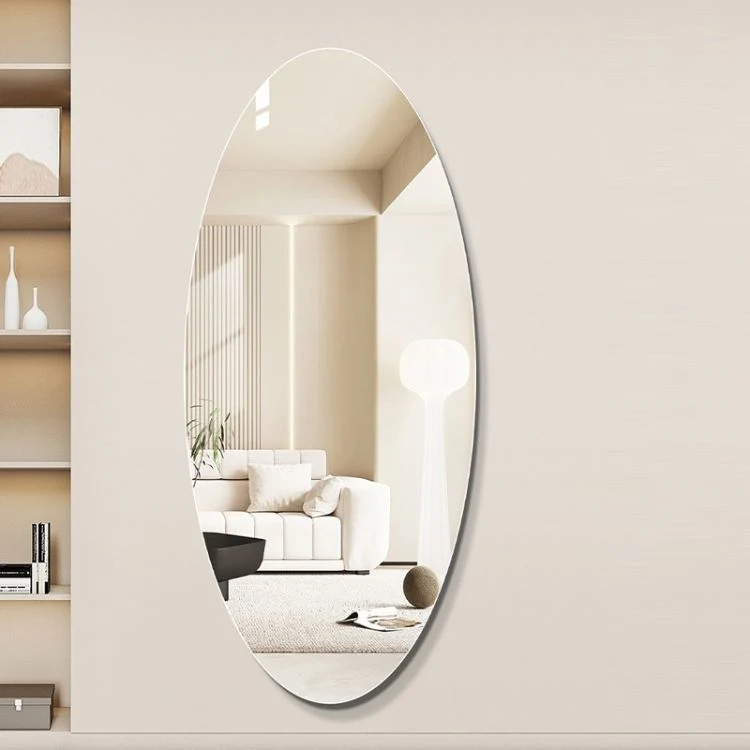 Bathroom Furniture Arched Shape Frameless Full Length Body Dressing Mirror Silver Glass Wall Mirror