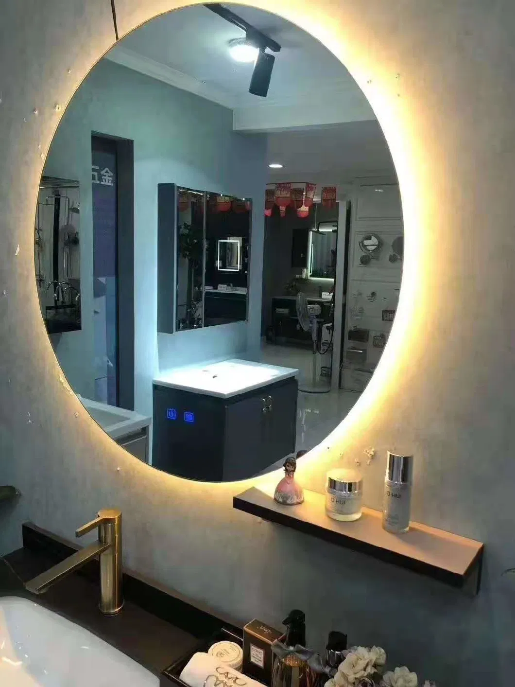 LED Mirror Factory Outlet Hotel Wall Mounted Backlit Mirror Defogger Round LED Bathroom Mirror Toilet Mirror in Bathroom for Home/Bathroom/Hotel &amp; etc