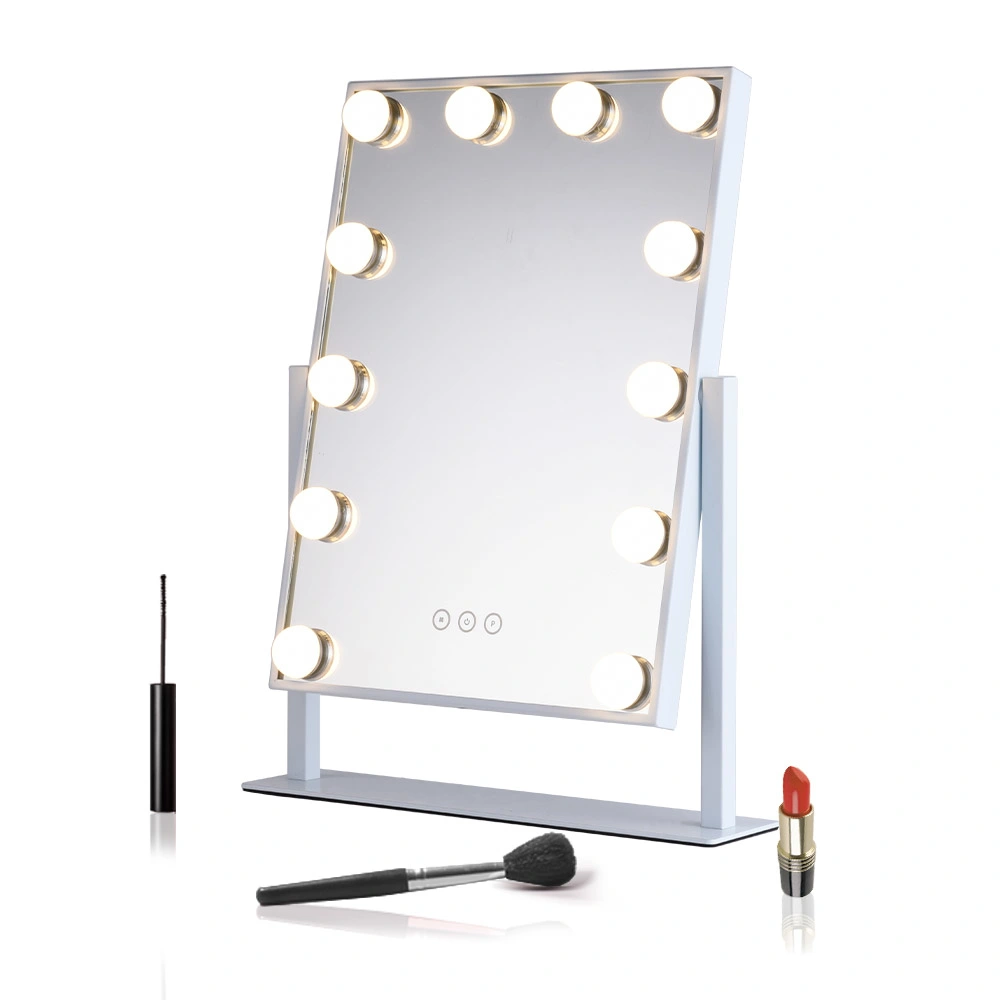 Personalized Lighted Cosmetic LED Square Single Mirror Beautiful Makeup Iron Mirror